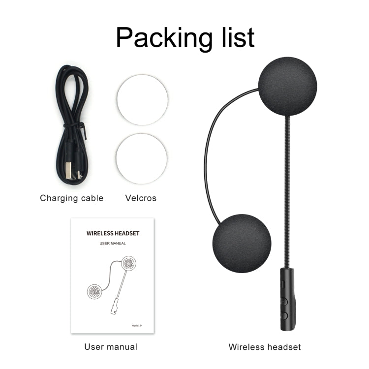 T4 Motorcycle Helmet Bluetooth Headsets BT 5.0 Stereo Automatically Connect to Support SIRI by buy2fix