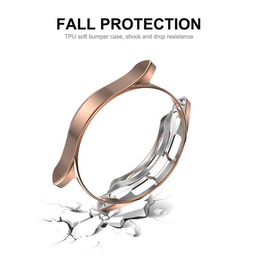 For Samsung Galaxy Watch4 Classic 46mm ENKAY Hat-Prince Full Coverage Electroplate Soft Case TPU HD Clear Cover + Tempered Glass Protector(Rose Gold) by ENKAY