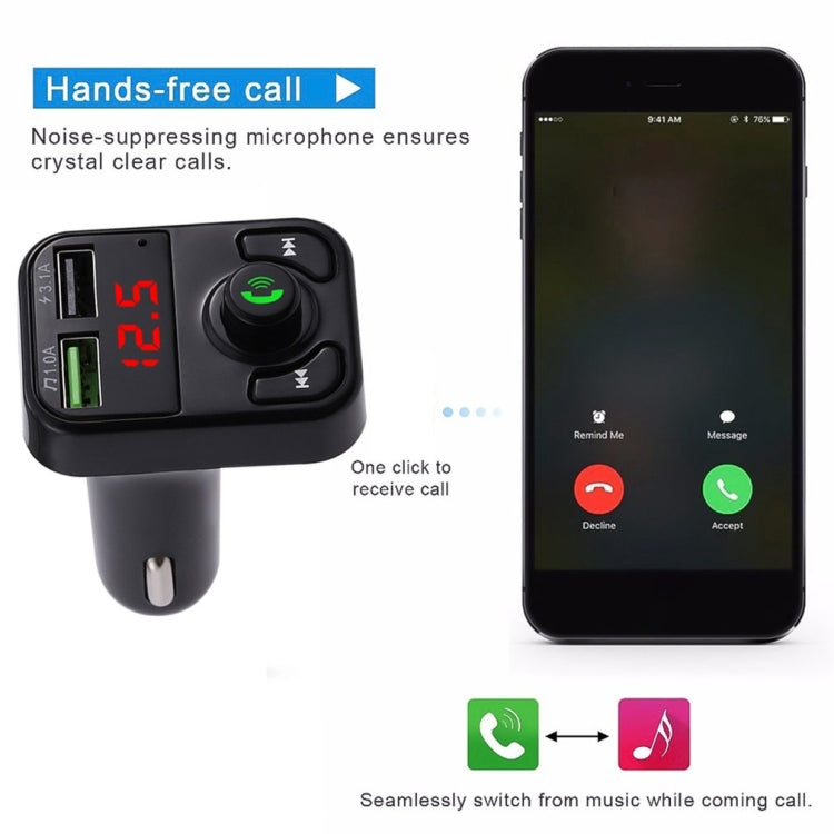 X3 Wireless 5.0 Handsfree Car Kit FM Wireless Audio Receiver Transmitter MP3 Player Dual USB Digital Fast Charger by buy2fix