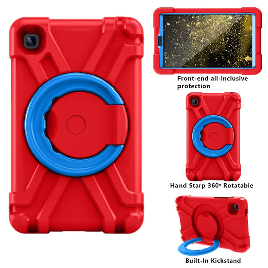 For Galaxy Tab A7 Lite T220/T225 PC + Silicone Shockproof Combination Case with 360 Degree Rotating Holder & Handle(Red+Blue) by buy2fix