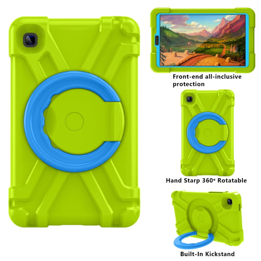 For Galaxy Tab A7 Lite T220/T225 PC + Silicone Shockproof Combination Case with 360 Degree Rotating Holder & Handle(Grass Green+Blue) by buy2fix