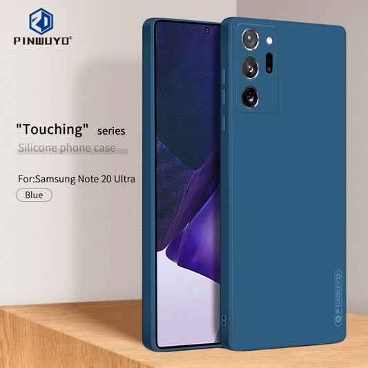 For Samsung Galaxy Note20 Ultra PINWUYO Touching Series Liquid Silicone TPU Shockproof Case(Blue) by PINWUYO