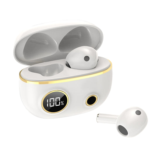 PRO100 TWS Bluetooth 5.2 Noise Canceling Waterproof Earphones 9D Stereo Sports Headphone with Charging Case(White) by buy2fix