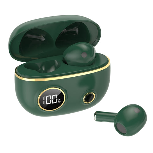 PRO100 TWS Bluetooth 5.2 Noise Canceling Waterproof Earphones 9D Stereo Sports Headphone with Charging Case(Green) by buy2fix