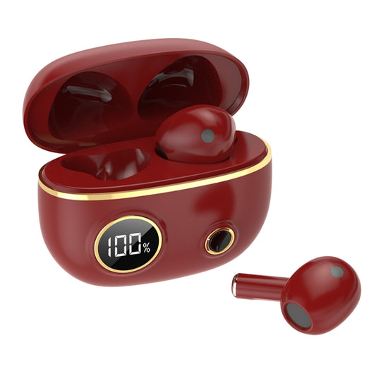 PRO100 TWS Bluetooth 5.2 Noise Canceling Waterproof Earphones 9D Stereo Sports Headphone with Charging Case(Red) by buy2fix