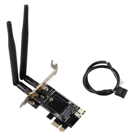 TXB001 PCIE-1X Card to NGFF-Ekey Dual Antenna Adapter by buy2fix