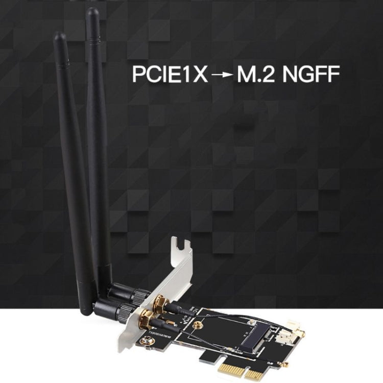 TXB001 PCIE-1X Card to NGFF-Ekey Dual Antenna Adapter by buy2fix