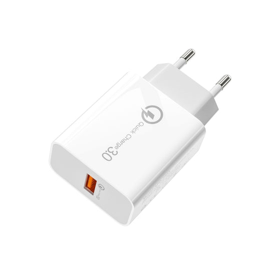 APD-2003 18W QC3.0 Single Port USB Charger with 1m USB to Type-C Data Cable(EU Plug) by buy2fix