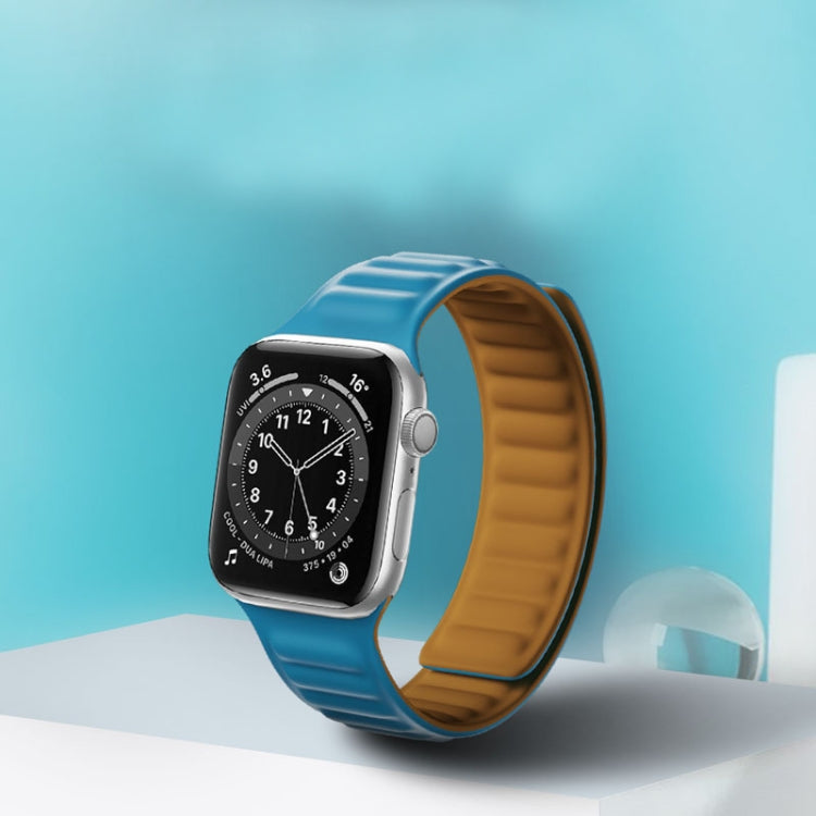 Silicone Magnetic Strap Watch Band For Apple Watch Ultra 49mm&Watch Ultra 2 49mm / Series 9&8&7 45mm / SE 3&SE 2&6&SE&5&4 44mm / 3&2&1 42mm(Brown) by buy2fix