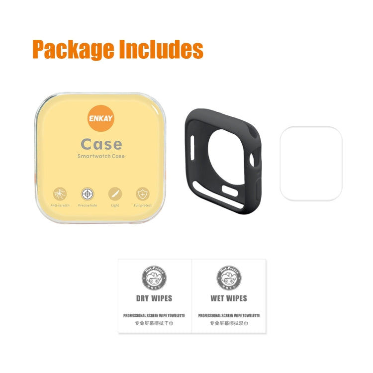 ENKAY Hat-Prince Protective TPU Watch Case + Full Coverage PET Screen Protector Film For Apple Watch Series 9 / 8 / 7 45mm(Dark Green) by ENKAY