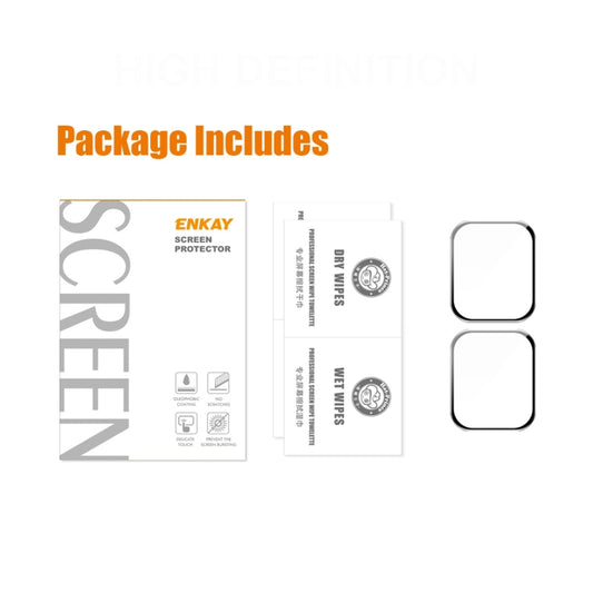 2pcs ENKAY Hat-Prince 3D Curved Edge Full Coverage Full Tempered Glass HD Screen Protector Film For Apple Watch Series 9 / 8 / 7 41mm(Transparent) by ENKAY