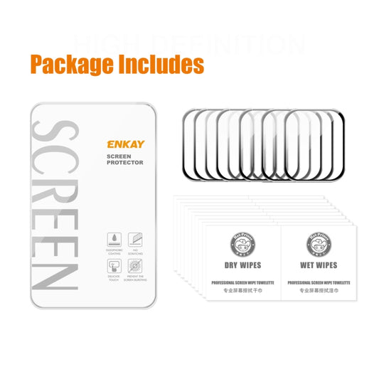 10pcs ENKAY Hat-Prince 3D Curved Edge Full Coverage Full Tempered Glass HD Screen Protector Film For Apple Watch Series 9 / 8 / 7 45mm(Transparent) by ENKAY