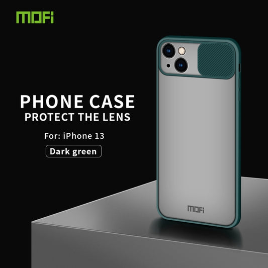 For iPhone 13 MOFI Translucent Frosted PC + TPU Phone Case(Green) by MOFI