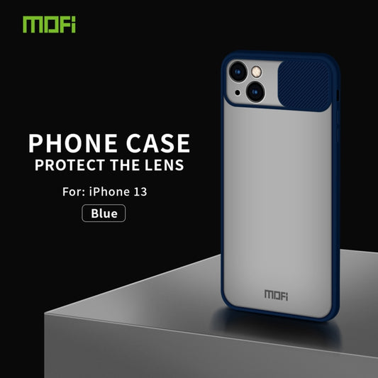 For iPhone 13 MOFI Translucent Frosted PC + TPU Phone Case(Blue) by MOFI