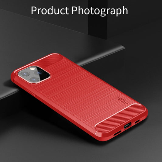 For iPhone 12 Pro Max MOF Gentleness Series Brushed Texture Carbon Fiber Soft TPU Case(Red) by MOFI