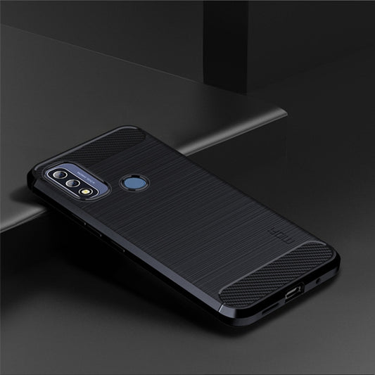 For Motorola Moto G Pure 2021 MOFI Gentleness Series Brushed Texture Carbon Fiber Soft TPU Case(Blue) by MOFI