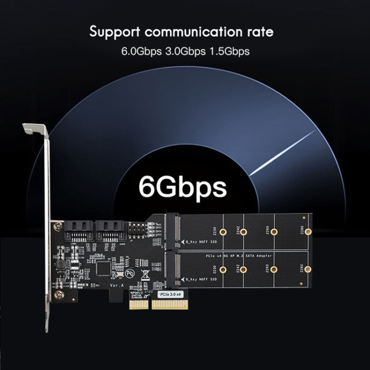 SATA3.0 PCIE3.0 to 2-port M.2 (B-KEY) Adapter Card by buy2fix