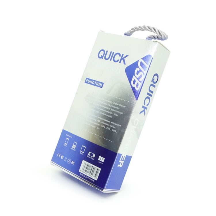 CA-25 QC3.0 USB 3A Fast Charger with USB to 8 Pin Data Cable, AU Plug(White) by buy2fix