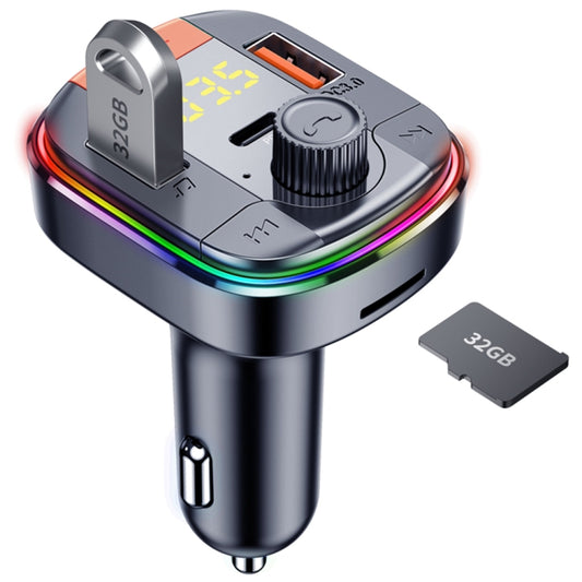 T832 Car Bluetooth FM Transmitter Colorful Light MP3 Player Powerful Quick Charger QC3.0 by buy2fix