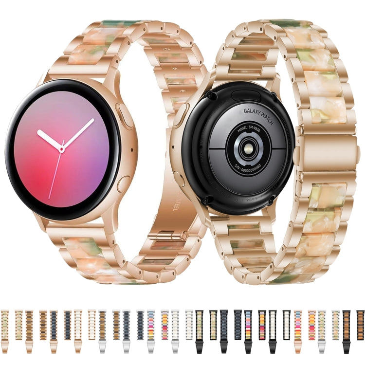 For Huawei Watch GT 3 42mm / Watch GT 2 42mm Three Beads Metal Resin Watch Band(Rose Gold Brown) by buy2fix