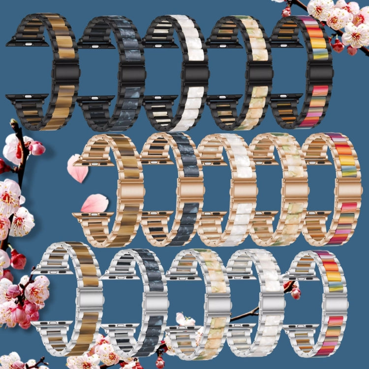 Metal + Resin Watch Band For Apple Watch Ultra 49mm&Watch Ultra 2 49mm / Series 9&8&7 45mm / SE 3&SE 2&6&SE&5&4 44mm / 3&2&1 42mm(Black Color) by buy2fix