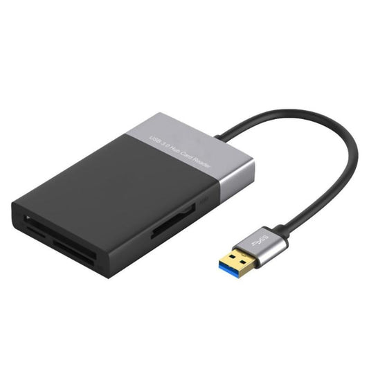 6-in-1 USB 3.0 to USB3.0 x 2+CF Card+TF Card+SD Card+XQD Card HUB Adapter by buy2fix