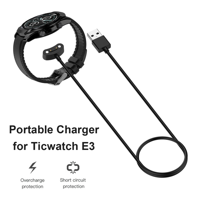 For Ticwatch E3 / Pro 3 / Pro 3 LTE Smart Watch Charging Cable, 1m Charging Station Power Adapter by buy2fix