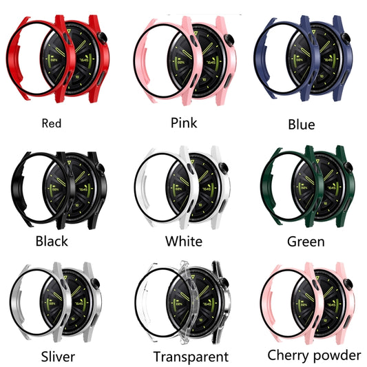 Tempered Glass Film Oil Spray Matte PC Case For Huawei GT3 46mm(Black) by buy2fix