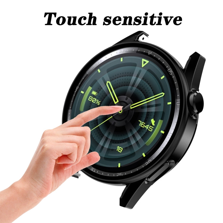 Tempered Glass Film Oil Spray Matte PC Case For Huawei GT3 46mm(Silver) by buy2fix