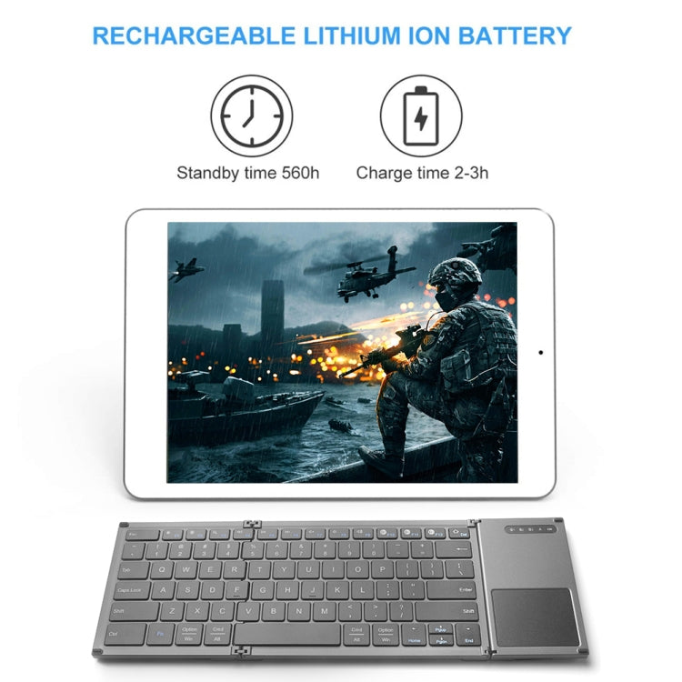B066S Multi-function Ultra-thin Mini Wireless Three Fold Bluetooth Keyboard by buy2fix