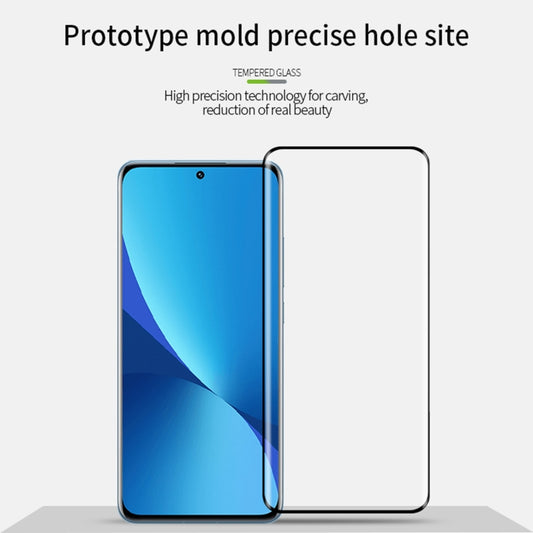 For Xiaomi 12 / 12X MOFI 9H 3D Explosion-proof Hot Bending Tempered Glass Full Film(Black) by MOFI
