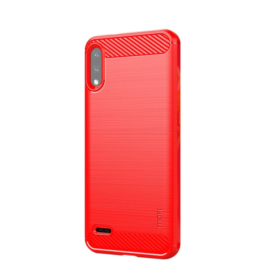 For LG K22 / K22 Plus MOFI Gentleness Brushed Carbon Fiber Soft TPU Case(Red) by MOFI