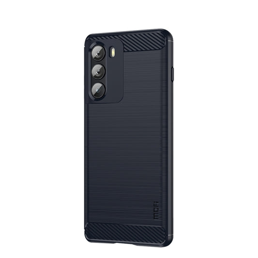 For Motorola Moto G200 5G / Edge S30 MOFI Gentleness Brushed Carbon Fiber Soft TPU Case(Blue) by MOFI