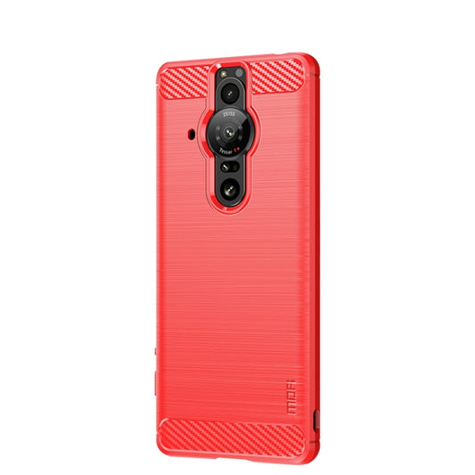 For Sony Xperia Pro-I MOFI Gentleness Brushed Carbon Fiber Soft TPU Case(Red) by MOFI