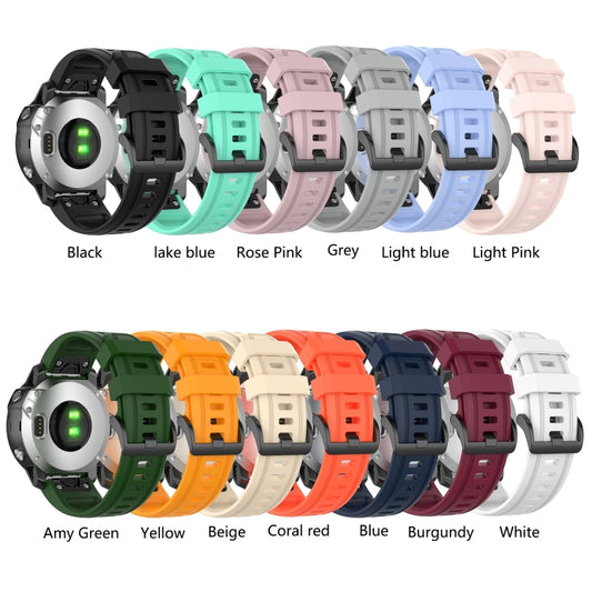 For Garmin Fenix 5S Pure Color Silicone Watch Band(Black) by buy2fix