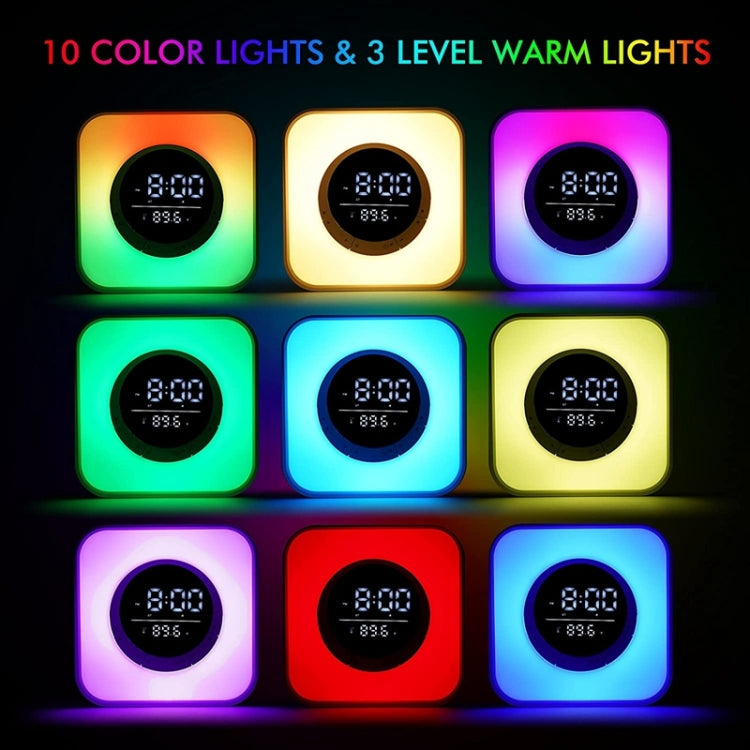 P10 LED Atmosphere Light Bluetooth Speaker with Alarm Thermometer Function by buy2fix