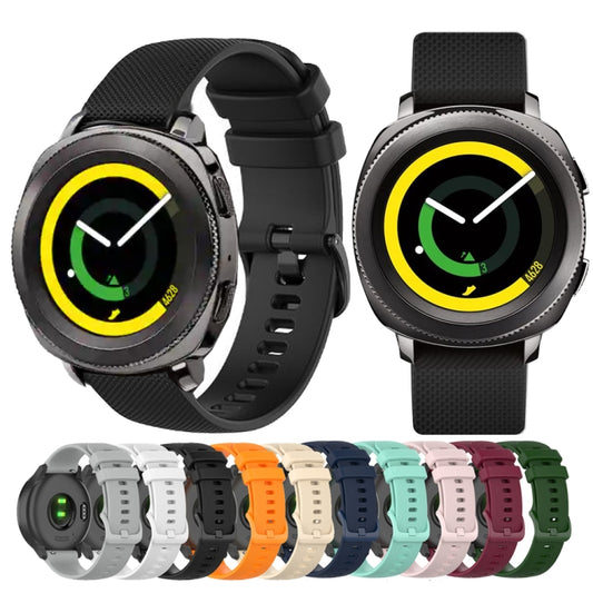 For Samsung Galaxy Gear Sport 20mm Checkered Silicone Watch Band(Black) by buy2fix