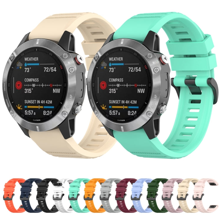 For Garmin Fenix 7S 20mm Solid Color Silicone Quick Release Watch Band(Chrysanthemum Blue) by buy2fix