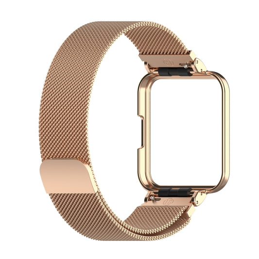 For Xiaomi Redmi Watch 2 Lite 2 in 1 Milano Metal Watch Band with Watch Frame(Rose Gold) by buy2fix