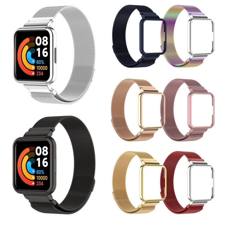 For Xiaomi Redmi Watch 2 Lite 2 in 1 Milano Metal Watch Band with Watch Frame(Silver) by buy2fix