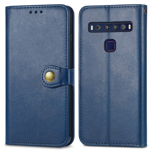 For TCL 10L Solid Color Leather Buckle Phone Case(Blue) by buy2fix