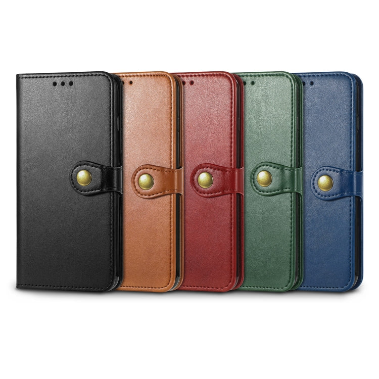 For TCL 10L Solid Color Leather Buckle Phone Case(Blue) by buy2fix