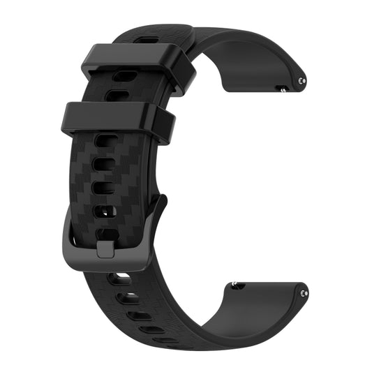 For Samsung Galaxy Watch 4 Classic 42mm / 46mm 20mm Carbon Fiber Striped Silicone Watch Band(Black) by buy2fix