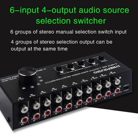 6 In 4 Out RCA Audio Switcher Signal Selector Distribute Device Switch Control by buy2fix