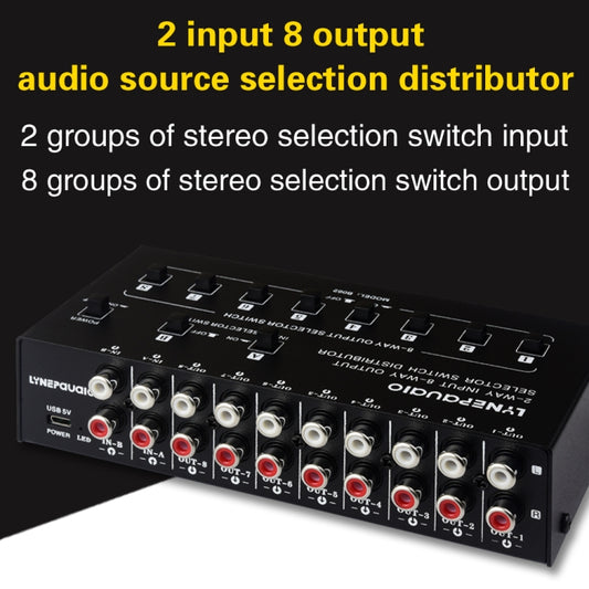 2 In 8 Out RCA Audio Frequency Signal Select Switch Distributor by buy2fix