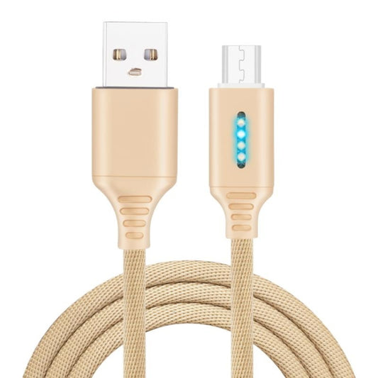 Micro USB Interface Zinc Alloy Marquee Luminous Intelligent Automatic Power off Charging Data Cable(glod) by buy2fix
