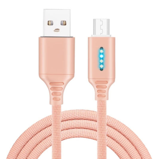 Micro USB Interface Zinc Alloy Marquee Luminous Intelligent Automatic Power off Charging Data Cable(rose gold) by buy2fix