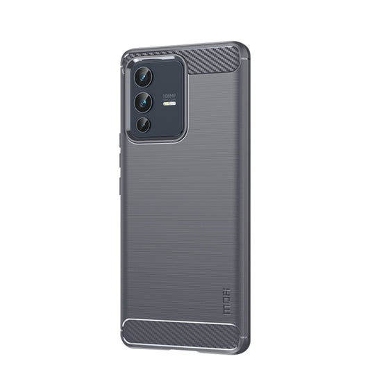 For vivo V23 5G/S12 MOFI Gentleness Series Brushed Texture Carbon Fiber Soft TPU Phone Case(Gray) by MOFI