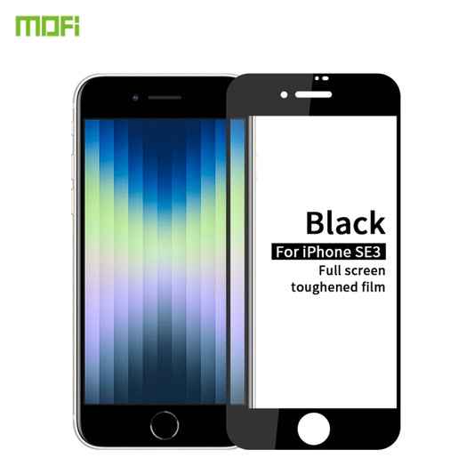 MOFI 9H 2.5D Full Screen Tempered Glass Film For iPhone SE 2022(Black) by MOFI