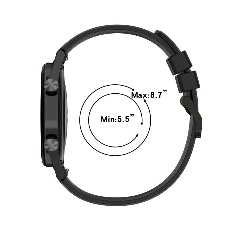 For Honor Watch GS3 22mm Vertical Silicone Watch band(Black) by buy2fix
